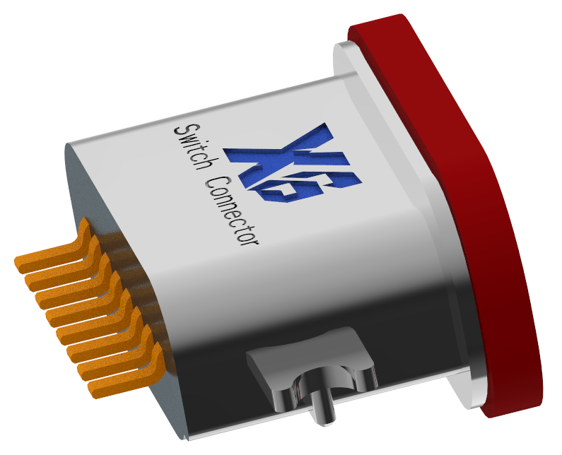 XB-TYPE C 8P-8-XXX  type c 8P 沉板1.2防水母座L=6.7mm(带钢片)(锌合金外壳)